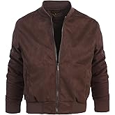 Gioberti Men's Faux Suede Bomber Jacket with Warm Light Inner Padding