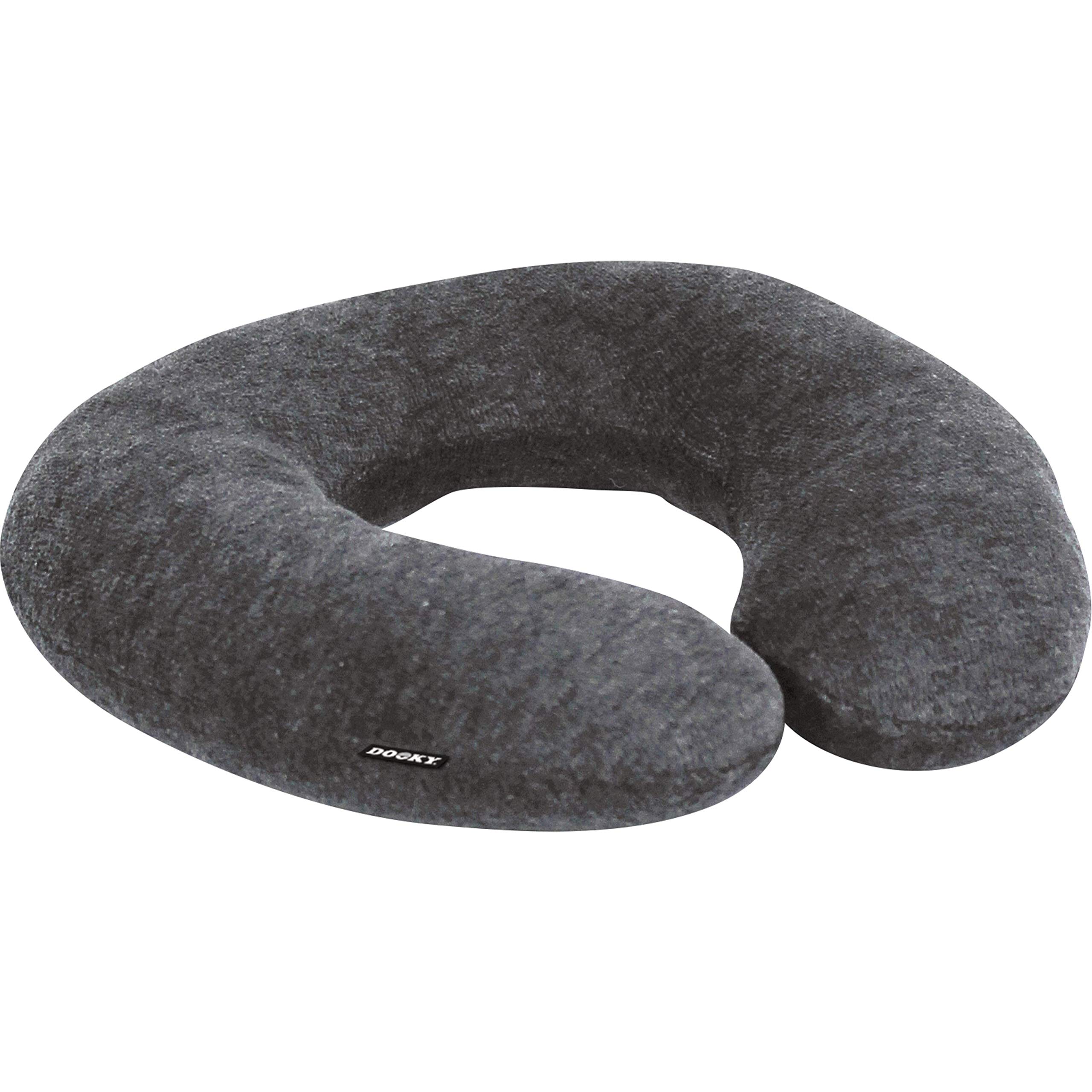 Dooky Neck Pillow Dark Grey Neck Pillow Travel Pillow for Travel and Home (Memory Foam, Orthopaedic Support, Extra Soft), Grey