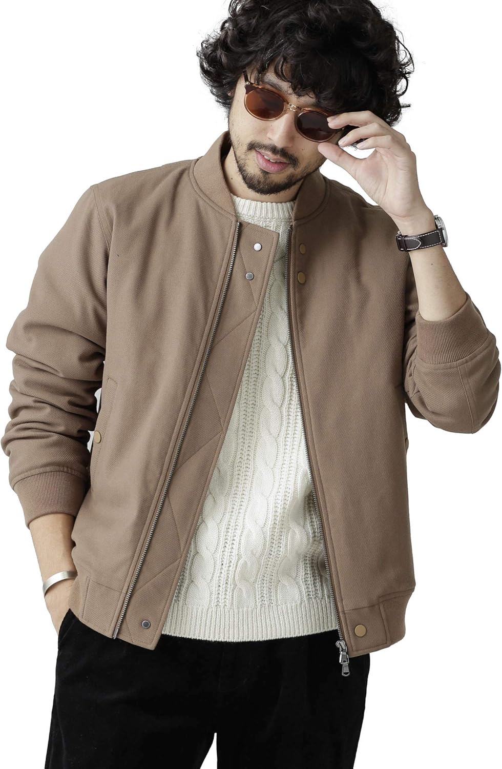 Amazon Co Jp Nano Universe Ma 1 Men S Tech Fly Melton Camel Clothing Accessories