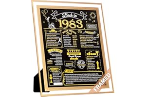 FALAMON Framed 40th Birthday Gifts for Men or Women, 8x10 Inch Birthday Decorations Anniversary Poster, 40 Year Old Birthday Card Party Supplies Gifts for Wife Husband, Back in 1983