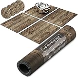 WOOD- Decorative rustic Modular Trivet Runner for Table (4 pcs Placemats) Extendable Hot Pad, X-Long Design with coasters | Heat-Resistant Surface,For Hot Plates, Pots, Dishes, Cookware, Kitchen