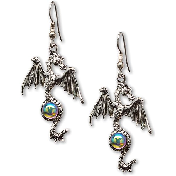 Orecchini Pendenti Drago Fantasy In Acrilico: Ali Arcobaleno, Gioielli Originali Per Donne E Ragazze, Regalo Cosplay - 2