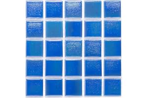 URBN.DESIGN URBN Contemporary Ocean Blue Iridescent Glass Mosaic Tile for Indoor and Outdoor - Sample Tile (4-1/3 inches x 4-1/3 inches, 0.13 SQ FT)