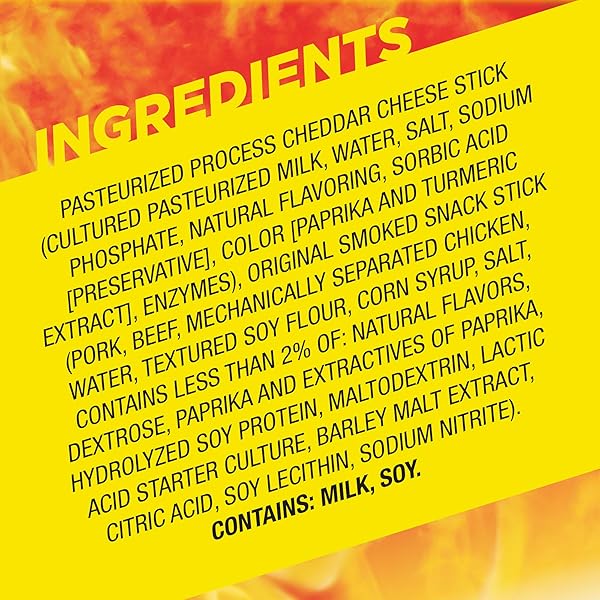 SLIM JIM BEEF ‘N CHEESE SMOKED MEAT STICKS, ORIGINAL FLAVOR, 5G PROTEIN PER SERVING, SNACK SIZE, EASTER BASKET STUFFER, 0.9 OZ. (10 COUNT)