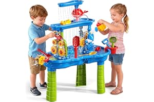 Water Table for Toddlers 1-3, Toddler Outdoor Toys Kids Summer Beach Backyard Pool Splash Activities Playsets, Water and Sand