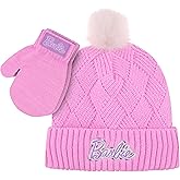 Barbie Girls Winter Hat with Gloves for Ages 5-13 Years – Ultra Soft Pink Beanie Winter Hat for Outdoors