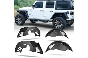 AUTOFREE Inner Fender Liners Compatible for 2018-2024 Jeep Wrangler JL JLU Unlimited Offroad Powder Coated Steel Front + Rear 4PCS with Accessories