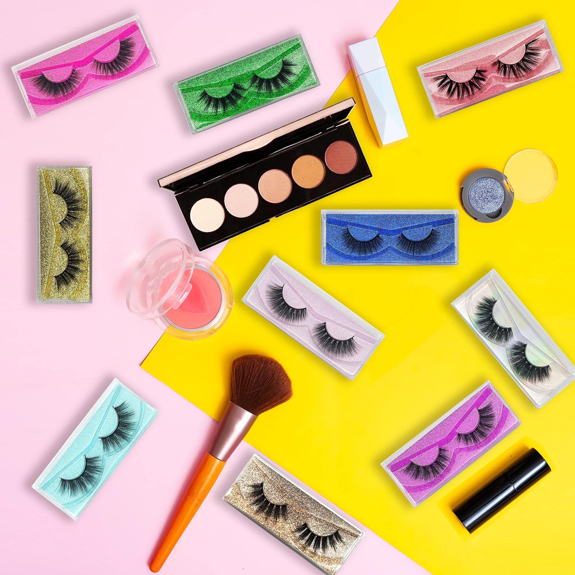 mikiwi False Eyelashes MIKIWI 10 Pack Lahes, 12-20mm Wholesale 5D Fake Mink lashes, Fuffy Natural Volume eye Lashes, individual package Faux Mink EyeLashes