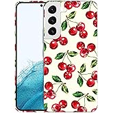 GlamCase for Samsung Galaxy S22, Samsung S22 Case - Cherry Watercolor Pattern Printed Slim & Sleek Cute Plastic Hard Protective Designer Back Phone Case/Cover for Samsung Galaxy S22