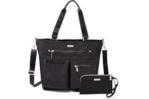 Baggallini Any Day Tote with RFID Phone Wristlet - Crossbody Tote Bag for Women - Lightweight Travel Bag