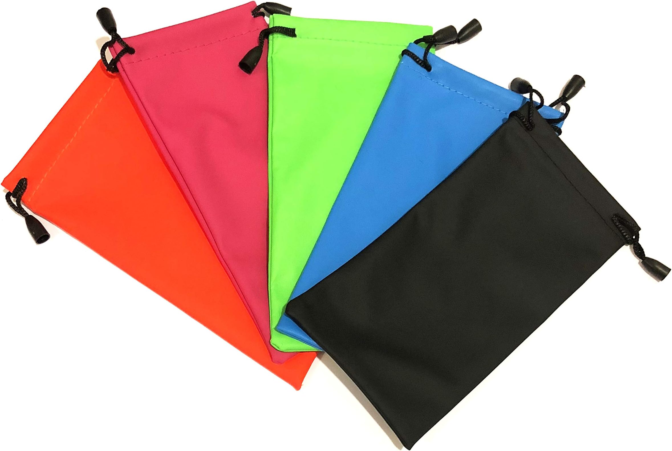 Set of 5 Soft Cases for Eyeglasses - Value Pack of a Colorful Mix of Pouches for Glasses