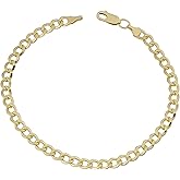 Kooljewelry 14k Yellow Gold Filled Polish Miami Cuban Curb Link Chain Bracelet (5 mm, 8.5 inch)