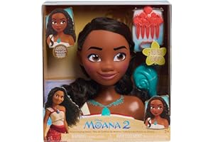 Just Play Disney Princess Moana 2 7-Piece Hairdressing Head Role Play Children's Toy from 3 Years