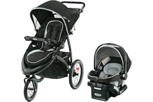 Graco FastAction Jogger LX Travel System, Compact Jogging Baby Stroller and Car Seat Combo with SnugRide SnugLock 35 Lite Inf