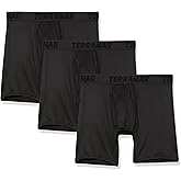 Terramar mens Performance Underwear Boxer Briefs 6 Inch Inseam With 4-way Stretch (3 Pack)