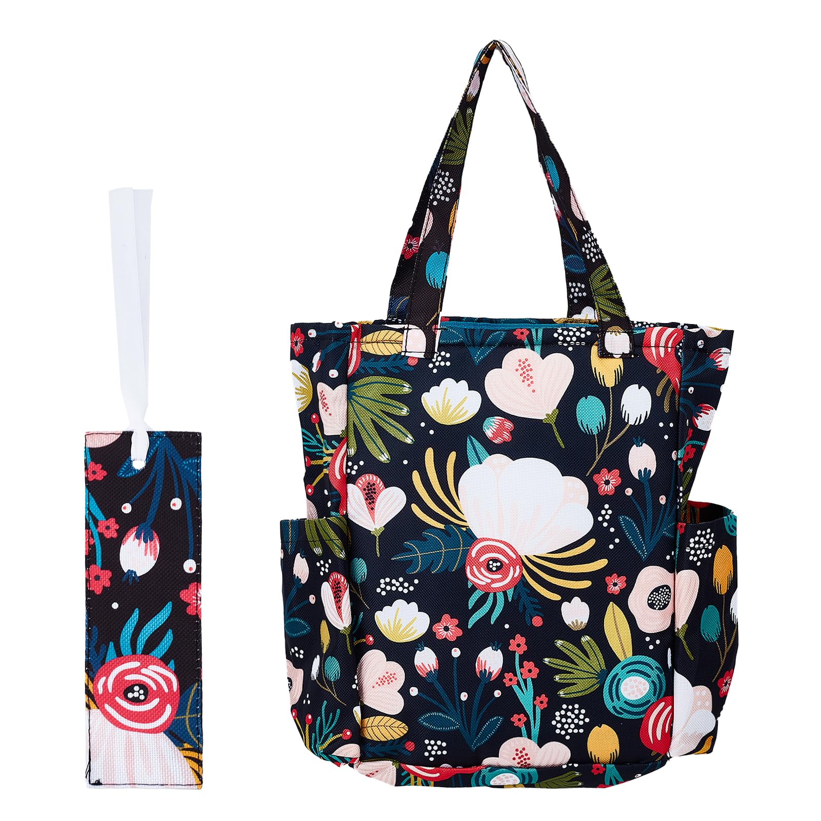 NICENEEDED Bible Cover Case Book Cover Bag, Carrying Book Case Church Bag Bible Protective with Handle Multipockets Bible Carrier Portable Notebook Pouch Large Capacity Bible Carrying Handbag