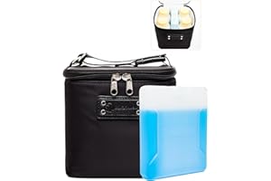 Sarah Wells Cold Gold Breastmilk Cooler Bag with Safety Tested Ice Pack – Insulated Milk Storage for Work, Travel & Daycare – Fits Bottles & Pump Parts – Durable, Washable (Black)