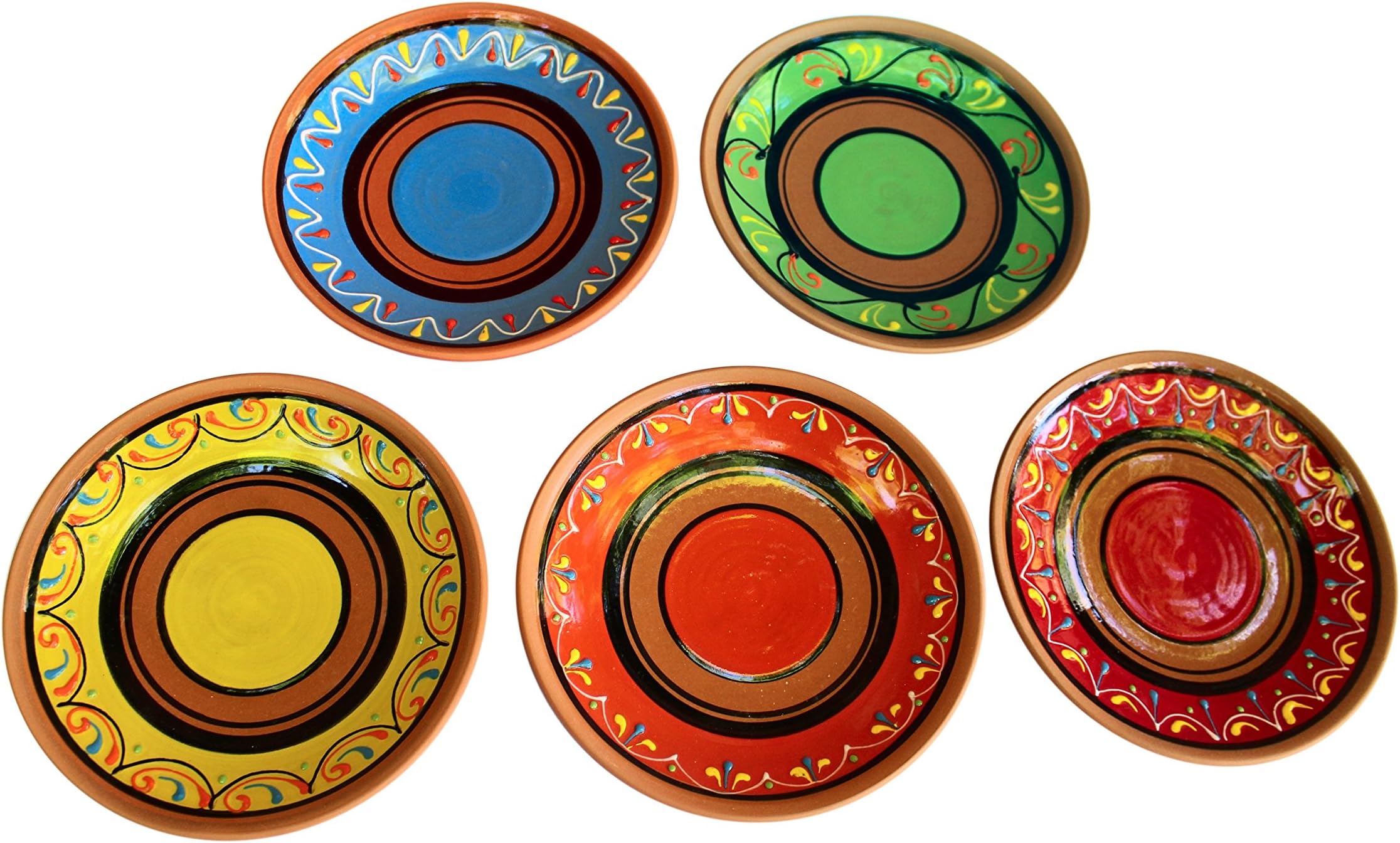 Cactus Canyon CeramicsSpanish Terracotta 5-Piece Salad Plate Set, Multicolor