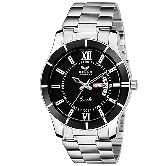 VL-1073 Stylish Black Day And Date Functioning Watch For Men And Boys