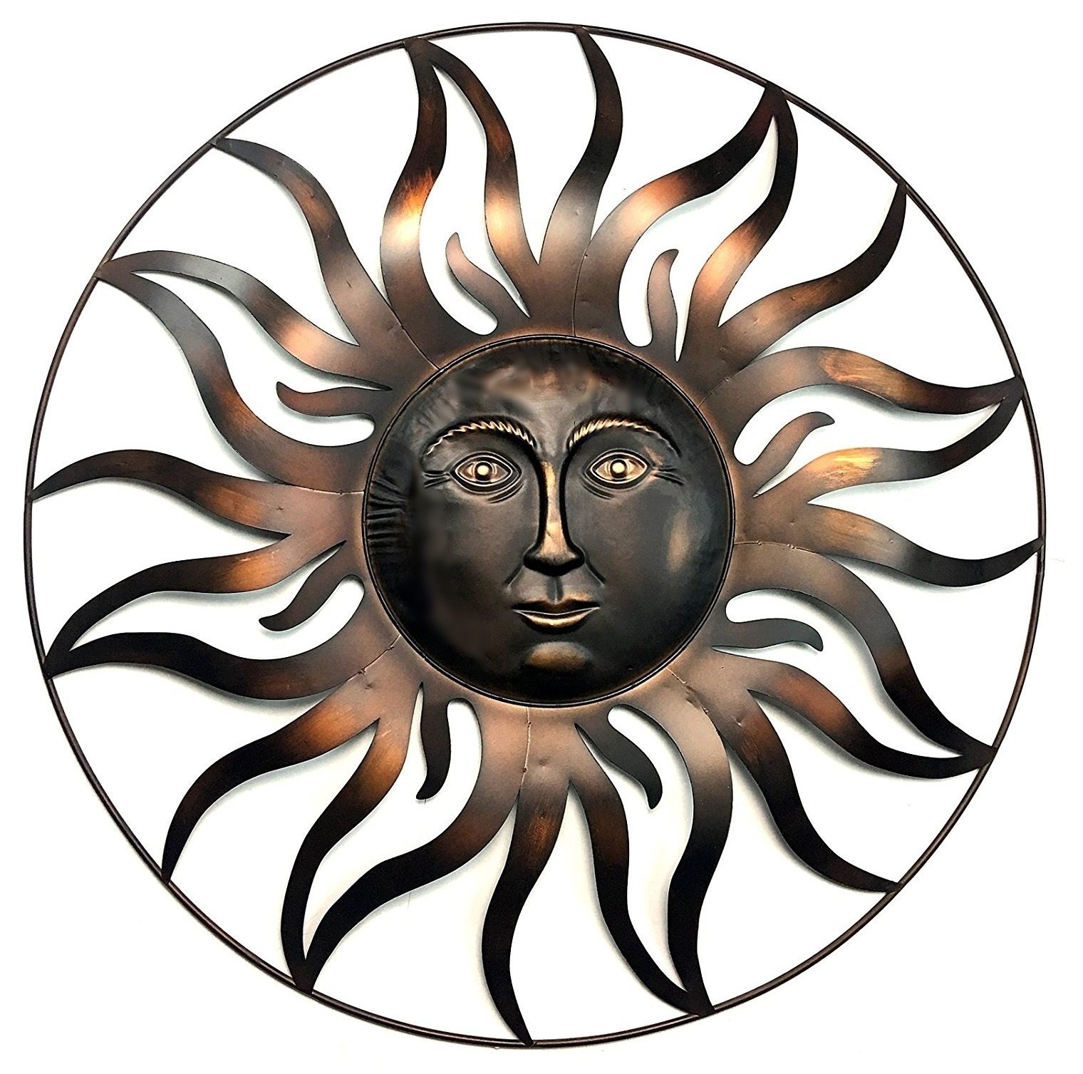 Photo 1 of Bellaa 20018 Large Sun Metal Wall Art Sculpture Indoor Living Room Outdoor Garden Patio Farmhouse Home Decor Hanging Retro Rustic Statue Figurine