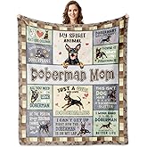 Yofipon Doberman Gifts, Doberman Mom Throw Blanket 60"x50", Dobermans Gifts for Women, Gift for Dog Lovers, Best Gift Ideas for Dobermans Moms Christmas, Mother's Day, Birthday