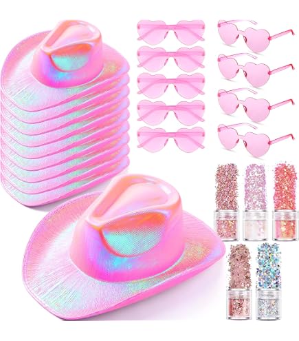 Amazon.com: Adult Iridescent Holographic Cowboy Hats - Set  display picture 2