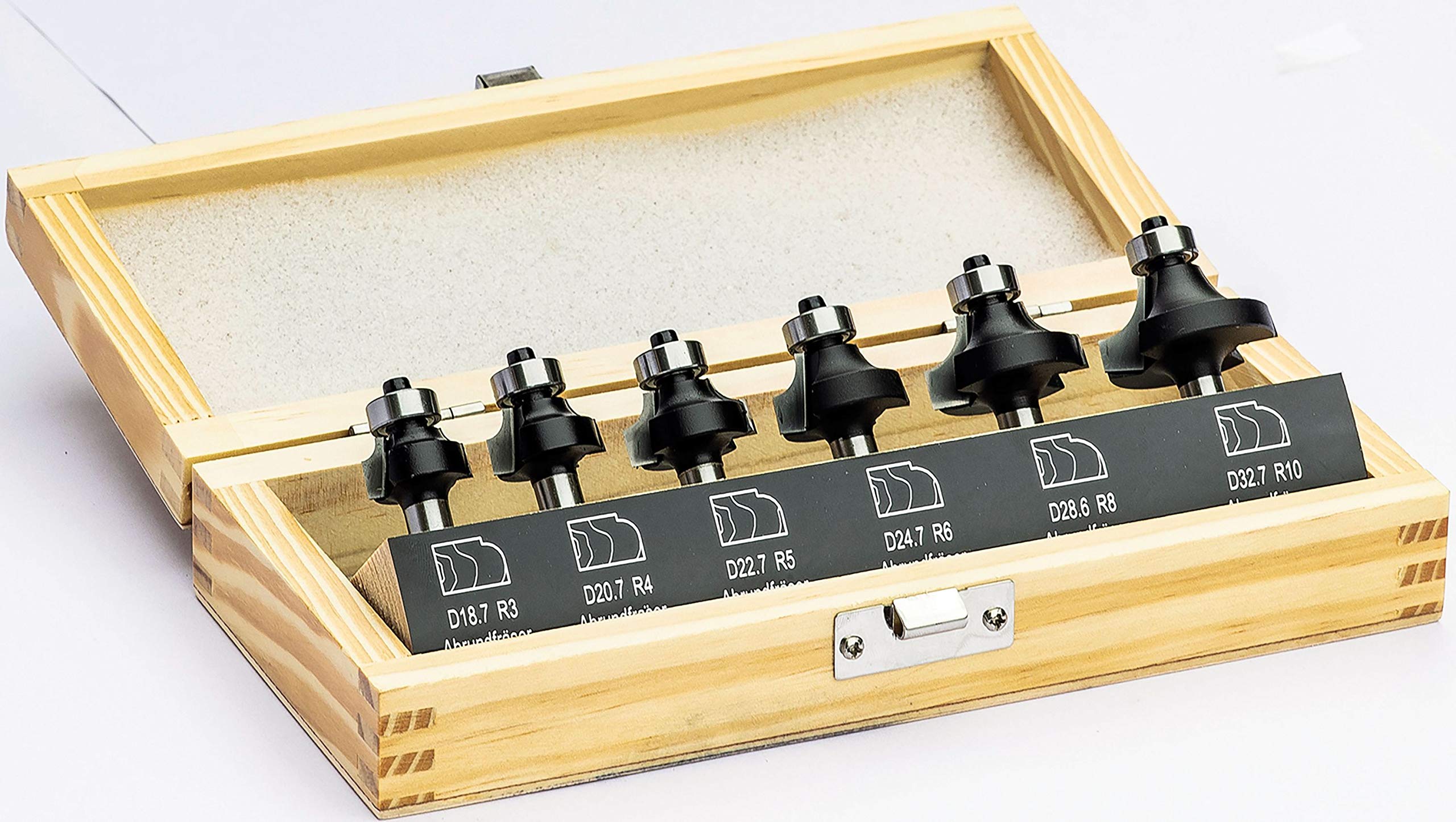 Stems 6-Piece HW 58502506 Rounding Cutter Set with Bearing R3,4,5,6,8,10 mm Shaft Diameter 8 mm