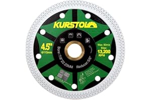 KURSTOL Tile Porcelain Diamond Blade - 4.5"/115mm Super Thin Diamond Cutting Disc Wheel,Arbor 7/8"-5/8" for Ceramic Granite,M