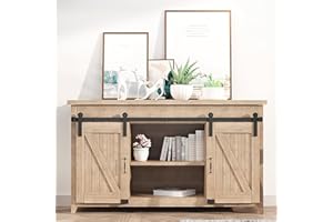 ZEKOO 6FT Super Mini Sliding Barn Door Hardware Kit for Double Door Cabinet, Small Barn Door Hardware Track Kit for TV Stand, Cupboards, Storage Cabinets, Wardrobes, I Shape Hanger (No Cabinet)