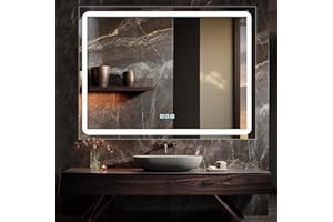 DURASPACE 48 x 36 inch Led Lighted Bathroom Mirror Dimmable Vanity Wall Mirror Anti-Fog Memory Mirrors for Bathroom Vanity (Vertical/Horizontal)