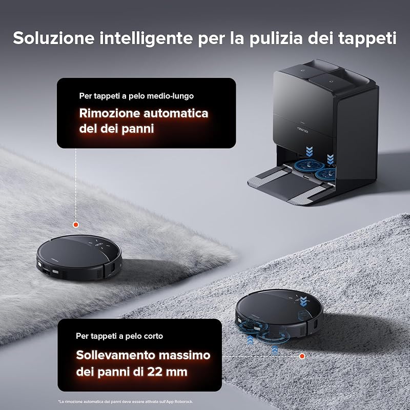 Saros 10R Robot Aspirapolvere Lavapavimenti 22.000Pa, 7,98 cm