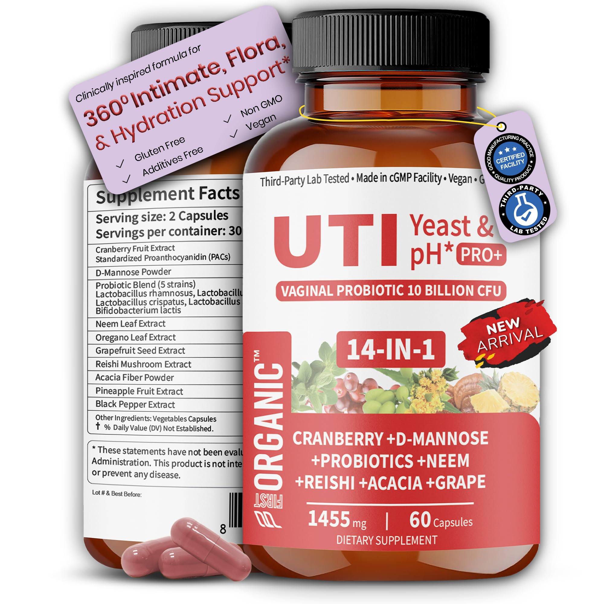 UTI Yeast & pH Vaginal Probiotic 10 Billion CFU