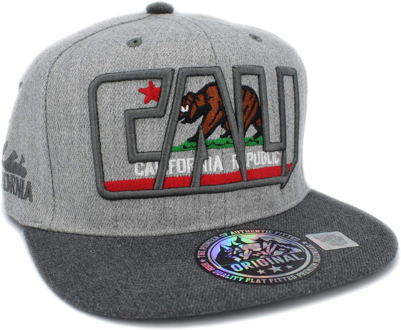 Embroidered CALI Bear in CALI with California MAP Snapback Cap