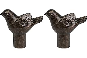 Urbanest Set of 2 Bird Lamp Finials, 1 3/4-inch Tall, Antique Bronze
