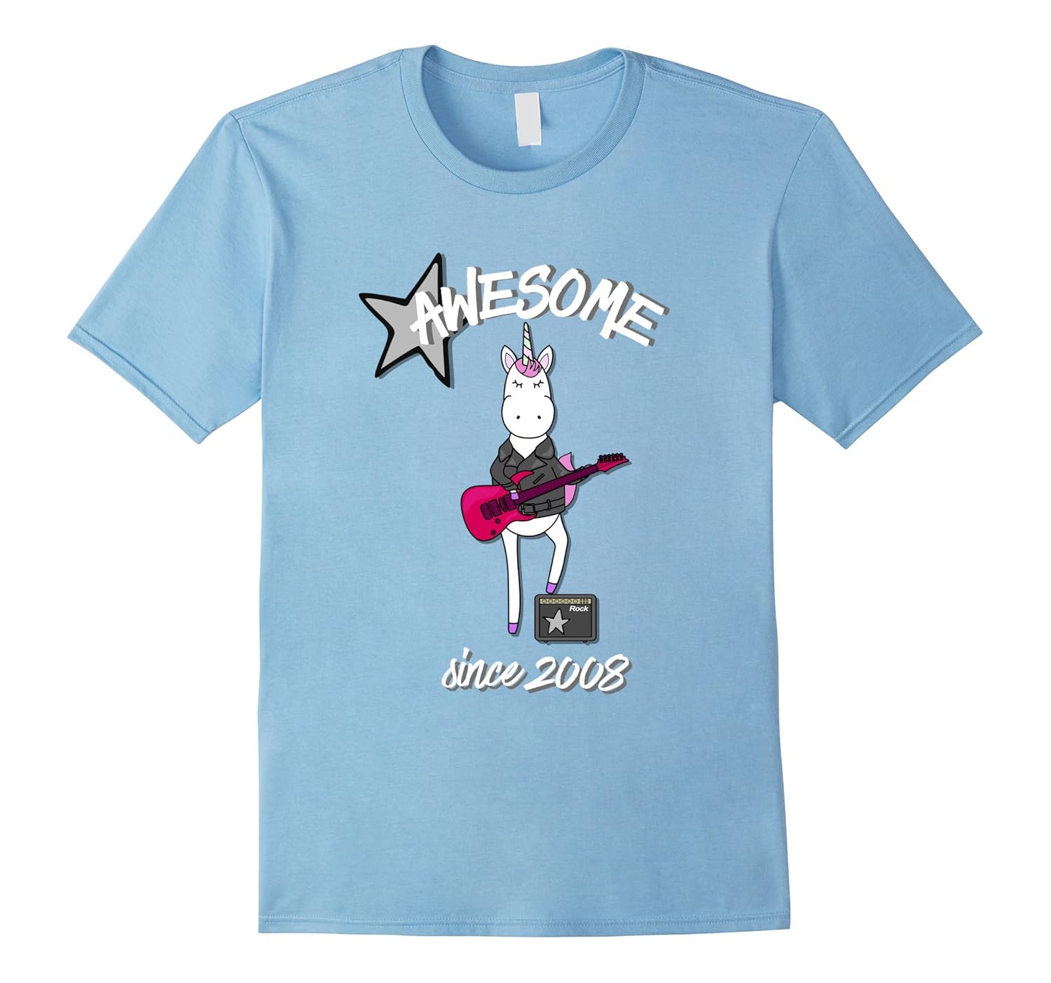 Awesome Since 2008 Unicorn Rockstar Shirt Music Tee-ANZ