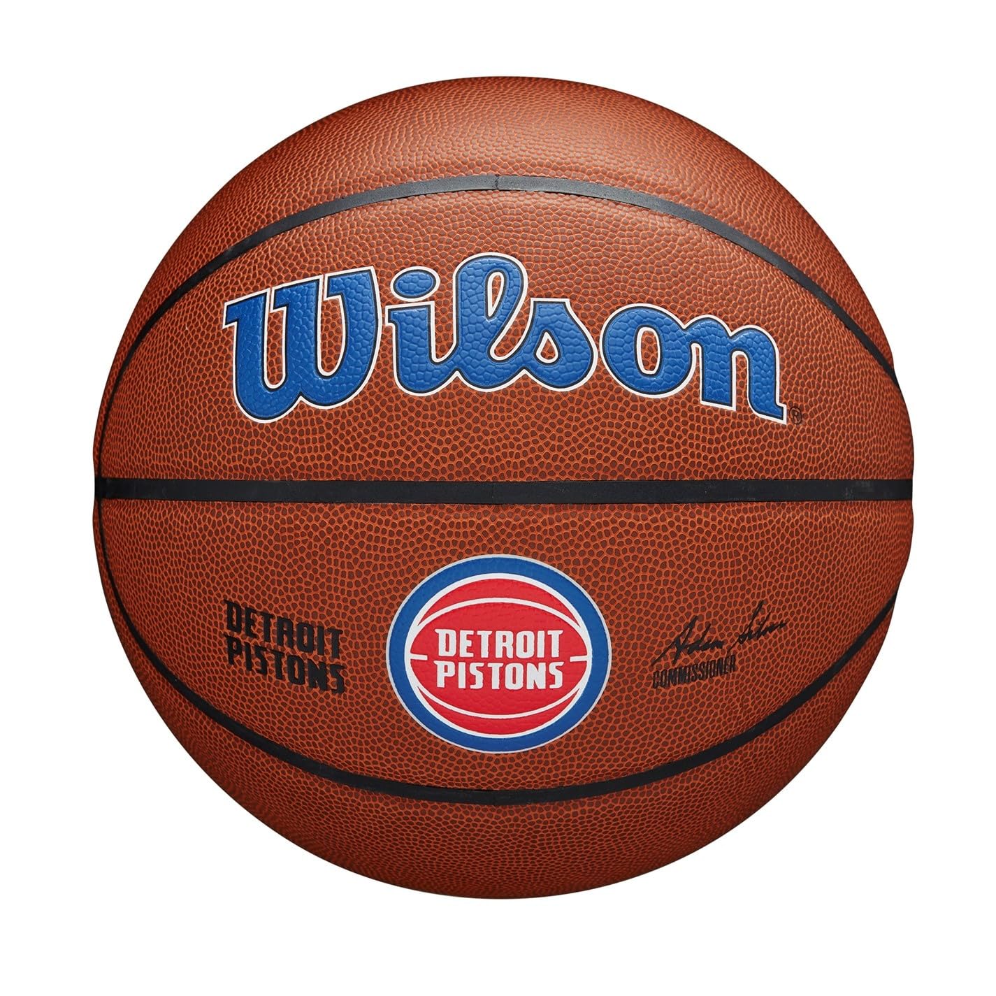 Wilson Basketball, Team Alliance Model, DETROIT PISTONS, Indoor/Outdoor, Mixed Leather, Size: 7 — image 1
