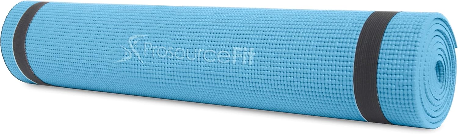 ProsourceFit Original Yoga Mat ¼" Thick for Comfort and Stability with Carrying Straps, Brown/Pink : Sports & Outdoors
