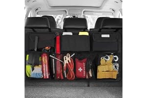 COOFULL Upgraded Car Trunk Organizer Waterproof Super Capacity Enlarged 7 Pockets Car Storage Organizer with Enhanced Hook Si