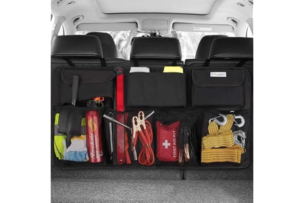 COOFULL Upgraded Car Trunk Organizer Waterproof Super Capacity Enlarged 7 Pockets Car Storage Organizer with Enhanced Hook Si