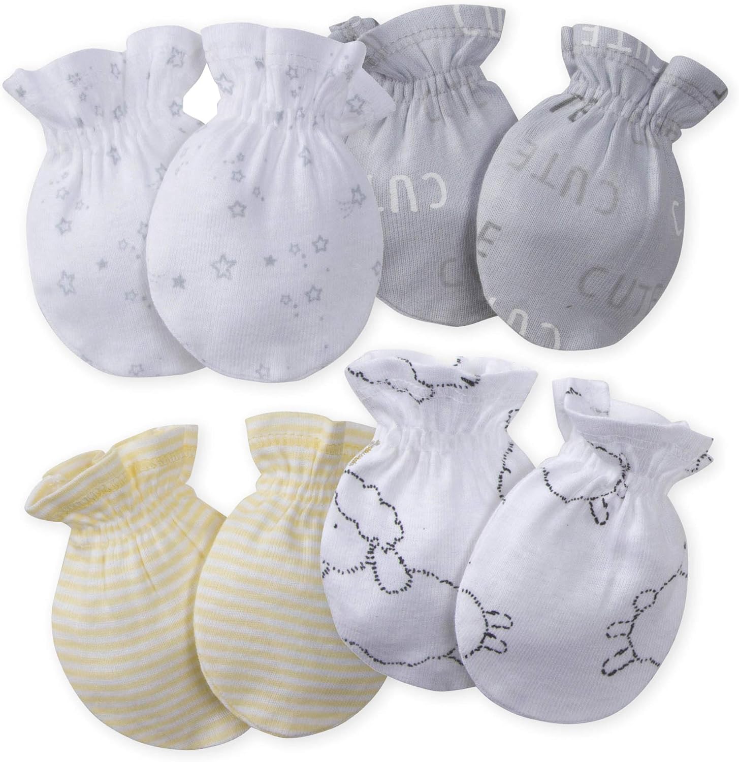 Gerber Baby 4-Pair Mittens, Starry Dreams, 0-3 Months: Clothing
