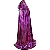 Sanmoury Adult Halloween Hooded Cloak Christmas Party Shiny Cape Cosplay Costumes