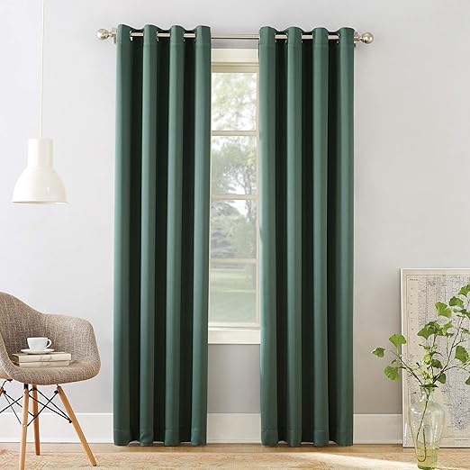 Amazon Com Sun Zero Barrow Curtain Panel 54 X 63 Everglade