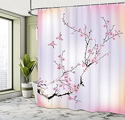 Ambesonne Nature Shower Curtain, Flowers Buds and