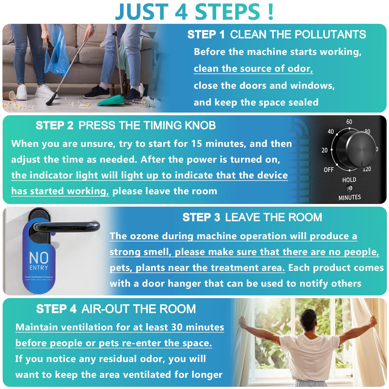 Ozone Generator 60000mg/h, Industrial/Home Ozone Machine, Odor Removal for Areas of 6,000 Square Feet, High Capacity Odor Eliminator for Car, Rooms, Smoke, Pets, O3 Air Purifier Deodorizes (Black)