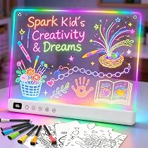 Lumiboard Led Drawing Board with 13 Light Effects, 16" Recha
