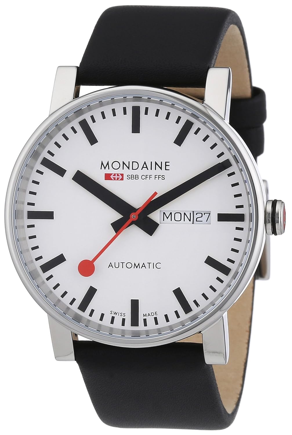 Mondaine SBB Evo Automatic 40mm A1323034811SBB Reloj de pulsera Automático Hombre correa de Cuero Negro