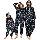 OLAOLA Family Matching Pajamas, Novelty Christmas Halloween Onesie Xmas PJs | Soft and Cozy Flannel Sleepwear, Unisex 3D Hooded Jumpsuit, Zipper Closure, Side Pockets, Cosplay Holiday Party