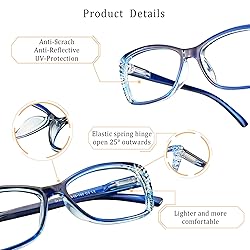 LifeArt 5 Pairs Reading Glasses, Blue Light