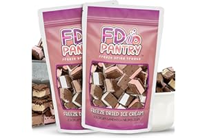 FD PANTRY Freeze Dried Ice Cream Sandwich Bites, 2 Pack, Neapolitan, Crunchy & Sweet Snack, 2.5 oz, Dehydrated, Resealable Gift Bag, Strawberry, Vanilla, Chocolate