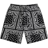 DIOTSR Mens Graphic Shorts Boho Paisley Shorts Athletic Basketball Bandana Shorts Running Streetwear Drawstring Waist
